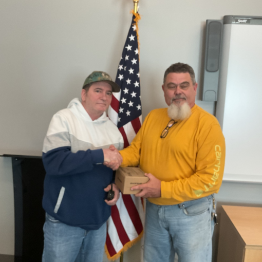 New member receives free radio from club president, N4CMD