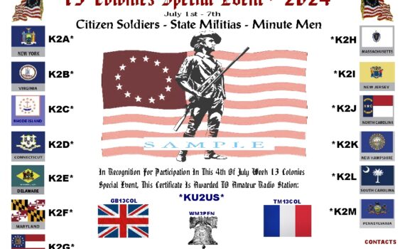 13 Colonies Special Event sample certificate