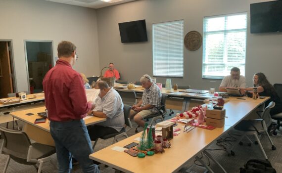 Richmond County Amateur Radio Club Volunteer Examiner team practice session.