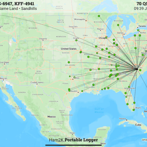 Map of US with lines out to all contacts from the park site.