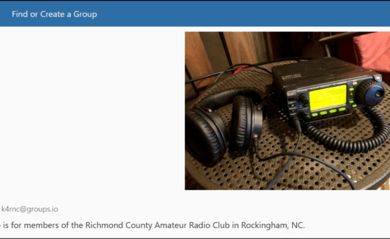 screen capture from Groups.io website
